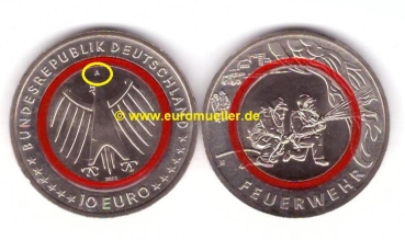 10 Euro Gedenkmünze Deutschland 2023 Feuerwehr -A-
