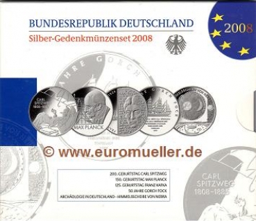 10 Euro Gedenkmünzenset Deutschland 2008 in PP