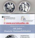 10 Euro Gedenkmünze Deutschland 2012 Nationalbibliothek  PP