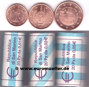 San Marino Rollenset 1Cent - 5 Cent 2006