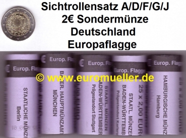 5 Rollen 2 Euro Sondermünze Deutschland 2015 Europaflagge