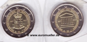 2 Euro Sondermünzen Belgien 2017 Lüttich u. Gent