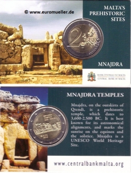 2 Euro Sondermünze Malta 2018 - Mnajdra-Tempel - Coincard