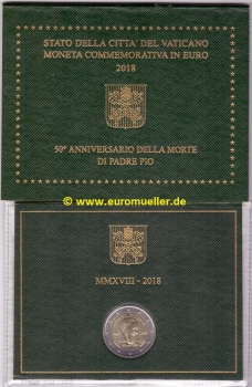 2 Euro Sondermünze Vatikan 2018 - Padre Pio