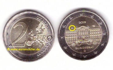 2 Euro Sondermünze Deutschland 2019 Bundesrat -A-