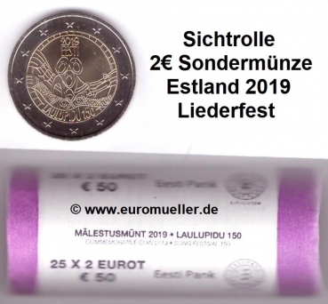 Rolle 2 Euro Sondermünze Estland 2019 - Liederfest