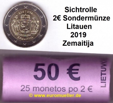 Rolle 2 Euro Sondermünze Litauen 2019 - Zemaitija