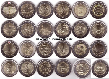 32x 2 Euro Sondermünzen 2020 lose / unc.