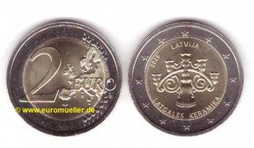 2 Euro Sondermünze Lettland 2020 Keramik