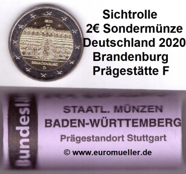 Rolle 2 Euro Gedenkmünze Deutschland 2020 Brandenburg - F -
