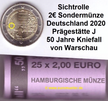 Rolle - J - 2 Euro Sondermünze Deutschland 2020 Kniefall