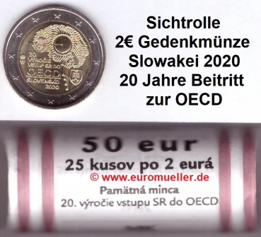 Rolle 2 Euro Sondermünze Slowakei 2020 OECD