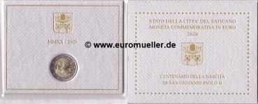 2 Euro Sondermünze Vatikan 2020 J. Paul II.
