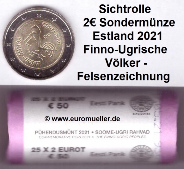 Rolle 2 Euro Sondermünze Estland 2021 - Finno-Ugrische Völker