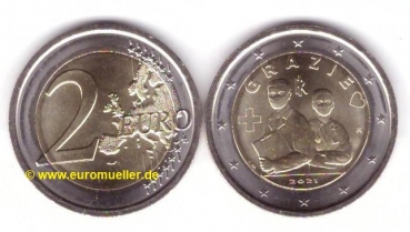 2 Euro Sondermünze Italien 2021 - Grazie