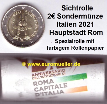 Rolle 2 Euro Sondermünze Italien 2021 - Rom - Specialrolle