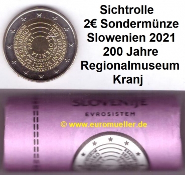 Rolle 2 Euro Sondermünze Slowenien 2021 Kranj