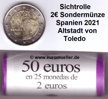 2 Euro Sondermünze Spanien 2021 - Toledo