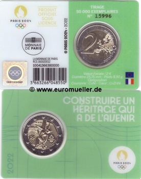2 Euro Sondermünze Frankreich 2022 grüne CC