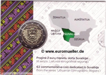 2 Euro Sondermünze Litauen 2022 Suvalkija bu.