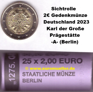Rolle -A- 2 Euro Sondermünze Deutschland 2023 Karl der Große