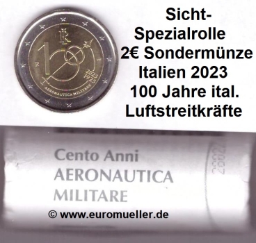 Rolle 2 Euro Sondermünzen Italien 2023 - Luftstreikräfte Specialrolle