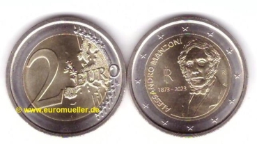 2 Euro Sondermünze Italien 2023 A. Manzoni