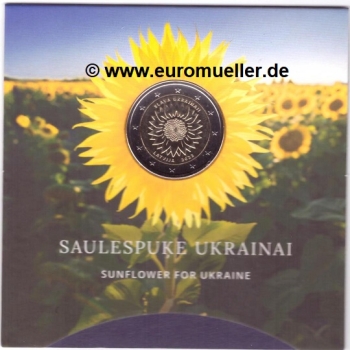 2 Euro Sondermünze Lettland 2023 Ukrainische Sonnenblume bu.