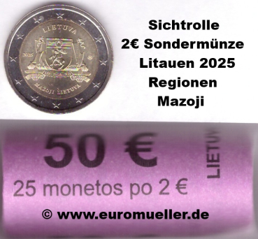 Rolle 2 Euro Gedenkmünze Litauen 2025 Mazoji