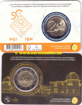 2 Euro Gedenkmünze Belgien 2026 Geograph. Institut franz. CC