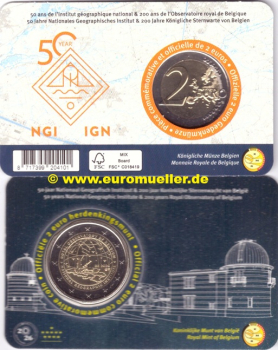 2 Euro Gedenkmünze Belgien 2026 Geograph. Institut nl. CC