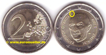 2 Euro Gedenkmünze Deutschland 2026 - K. Adenauer -J-