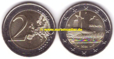 2 Euro Gedenkmünze Deutschland 2026 - Bremen -G-
