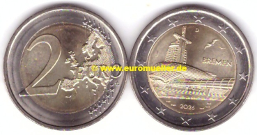 2 Euro Gedenkmünze Deutschland 2026 - Bremen -J-