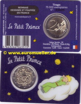 2 Euro Gedenkmünze Frankreich 2026 - Der kleine Prinz dunkelblaue CC
