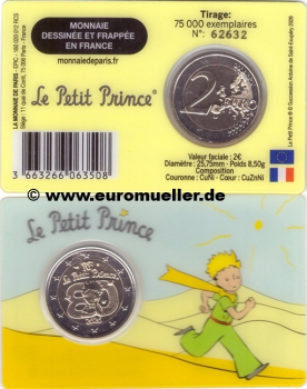 2 Euro Gedenkmünze Frankreich 2026 - Der kleine Prinz gelbe CC