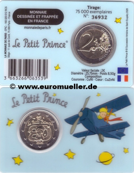 2 Euro Gedenkmünze Frankreich 2026 - Der kleine Prinz hellblaue CC