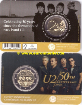 2 Euro Gedenkmünze Irland 2026 Rockband U2