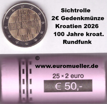 Rolle 2 Euro Gedenkmünze Kroatien 2026 Radio