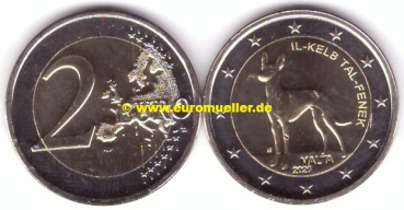 2 Euro Gedenkmünze Malta 2026 Pharaonenhund