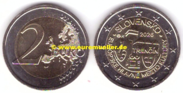 2 Euro Gedenkmünze Slowakei 2026 Trenčín
