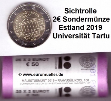 Rolle 2 Euro Sondermünze Estland 2019 - Uni Tartu