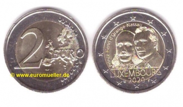 2 Euro Sondermünze Luxemburg 2020 200. Geb. Prinz Henri