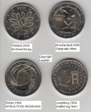 4x 2 Euro Sondermünzen 2004