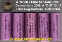 5 Rollen 2 Euro Sondermünze Deutschland 2006