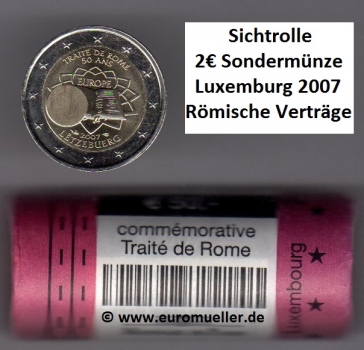 Rolle 2 Euro Sondermünze Luxemburg 2007 RV