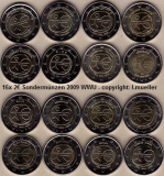 16x 2 Euro Sondermünzen 2009 WWU