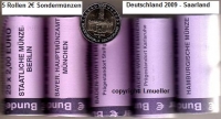 5 Rollen 2 Euro Sondermünzen Deutschland 2009 Saarland