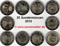 10x 2 Euro Sondermünzen 2010