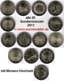 14x 2 Euro Sondermünzen 2011 mit Monaco